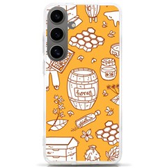 Vector-honey-element-doodle-seamless-pattern-with-beehive-beeke Samsung Galaxy S24 Ultra 6 9 Inch Tpu Uv Case by Ket1n9