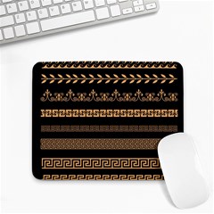 Set-antique-greek-borders-seamless-ornaments-golden-color-black-background-flat-style-greece-concept Small Mousepad by Ket1n9