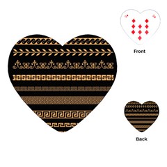 Set-antique-greek-borders-seamless-ornaments-golden-color-black-background-flat-style-greece-concept Playing Cards Single Design (heart)