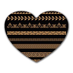 Set-antique-greek-borders-seamless-ornaments-golden-color-black-background-flat-style-greece-concept Heart Mousepad by Ket1n9