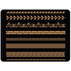 Set-antique-greek-borders-seamless-ornaments-golden-color-black-background-flat-style-greece-concept Fleece Blanket (large) by Ket1n9