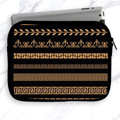 Set-antique-greek-borders-seamless-ornaments-golden-color-black-background-flat-style-greece-concept Apple Ipad 2/3/4 Zipper Cases by Ket1n9