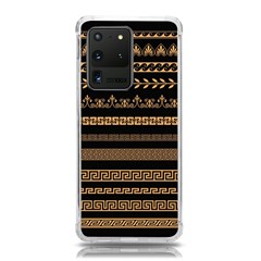 Set-antique-greek-borders-seamless-ornaments-golden-color-black-background-flat-style-greece-concept Samsung Galaxy S20 Ultra 6 9 Inch Tpu Uv Case by Ket1n9