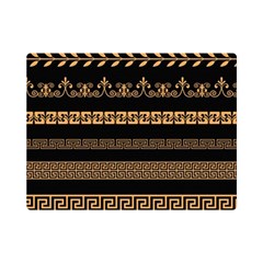 Set-antique-greek-borders-seamless-ornaments-golden-color-black-background-flat-style-greece-concept Premium Plush Fleece Blanket (mini) by Ket1n9