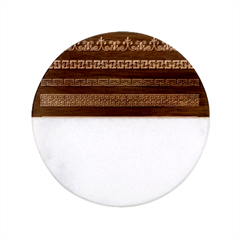 Set-antique-greek-borders-seamless-ornaments-golden-color-black-background-flat-style-greece-concept Classic Marble Wood Coaster (round) 