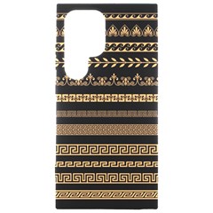 Set-antique-greek-borders-seamless-ornaments-golden-color-black-background-flat-style-greece-concept Samsung Galaxy S24 Ultra 6 9 Inch Black Tpu Uv Case by Ket1n9