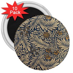 Brown Vintage Background Vintage Floral Pattern 3  Magnets (10 Pack)  by Ndabl3x