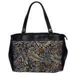 Brown Vintage Background Vintage Floral Pattern Oversize Office Handbag Front