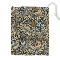 Brown Vintage Background Vintage Floral Pattern Drawstring Pouch (5xl) by Ndabl3x