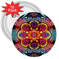 Pink Florales Muster 3  Buttons (10 Pack) 