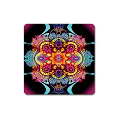 Pink Florales Muster Square Magnet