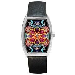 Florales Muster Barrel Style Metal Watch