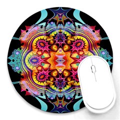 Pink Florales Muster Round Mousepad by 2607694c