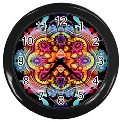 Pink Florales Muster Wall Clock (black) by 2607694c