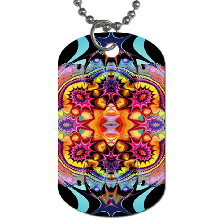 pink florales muster Dog Tag (One Side)