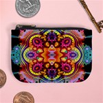 pink florales muster Mini Coin Purse Front