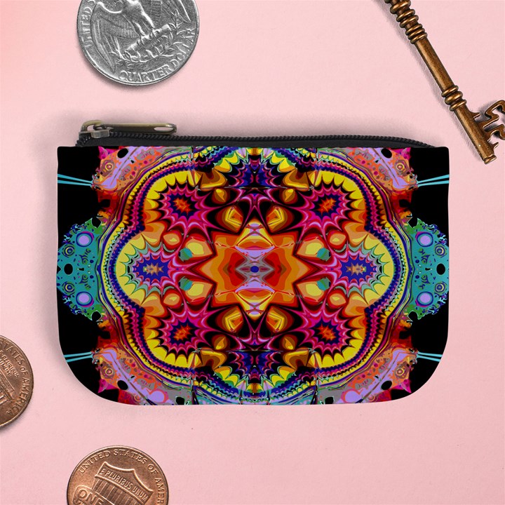 pink florales muster Mini Coin Purse