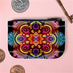 pink florales muster Mini Coin Purse Back