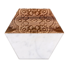 Pink Florales Muster Marble Wood Coaster (hexagon)  by 2607694c