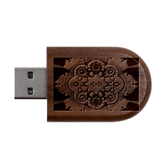 Blume Abstrakt Wood Oval Usb Flash Drive