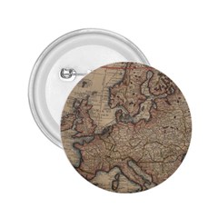 Old Vintage Classic Map Of Europe 2 25  Buttons by Paksenen