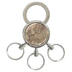 Old Vintage Classic Map Of Europe 3-ring Key Chain by Paksenen