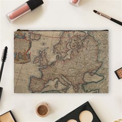 Old Vintage Classic Map Of Europe Cosmetic Bag (large) by Paksenen