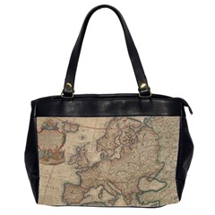 Old Vintage Classic Map Of Europe Oversize Office Handbag (2 Sides) by Paksenen