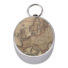 Old Vintage Classic Map Of Europe Mini Silver Compasses by Paksenen