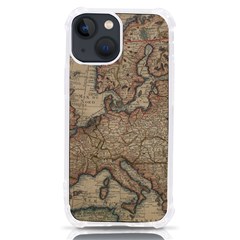 Old Vintage Classic Map Of Europe Iphone 13 Mini Tpu Uv Print Case by Paksenen