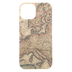 Old Vintage Classic Map Of Europe Iphone 15 Black Uv Print Pc Hardshell Case by Paksenen