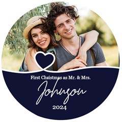 Personalized Christmas Anniversary Photo Name Any Text Wooden Bottle Opener - Wooden Bottle Opener (Round)