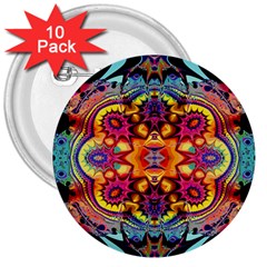 Lila Floral Blume 3  Buttons (10 Pack)  by 2607694c