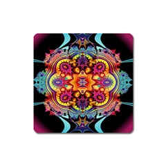 Lila Floral Blume Square Magnet by 2607694c