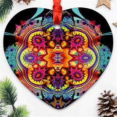 Lila Floral Blume Heart Ornament (two Sides)