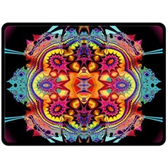 Lila Floral Blume Two Sides Fleece Blanket (large) by 2607694c