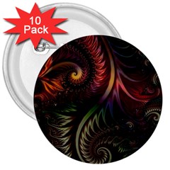 Fractal  3  Buttons (10 Pack) 