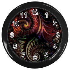 Fractal  Wall Clock (black)