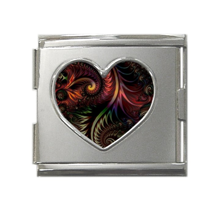 fractal  Mega Link Heart Italian Charm (18mm)