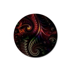 Fractal  Rubber Round Coaster (4 Pack) by 2607694c