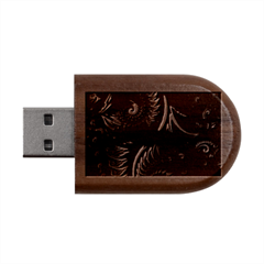 Fractal  Wood Oval Usb Flash Drive by 2607694c