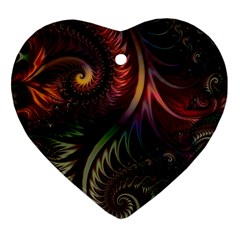 Gelb Fractal Ornament (heart) by 2607694c