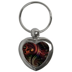 Gelb Fractal Key Chain (heart) by 2607694c