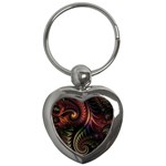 Gelb Fractal Key Chain (Heart) Front