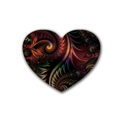 Gelb Fractal Rubber Coaster (heart) by 2607694c