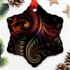 Gelb Fractal Snowflake Ornament (two Sides)