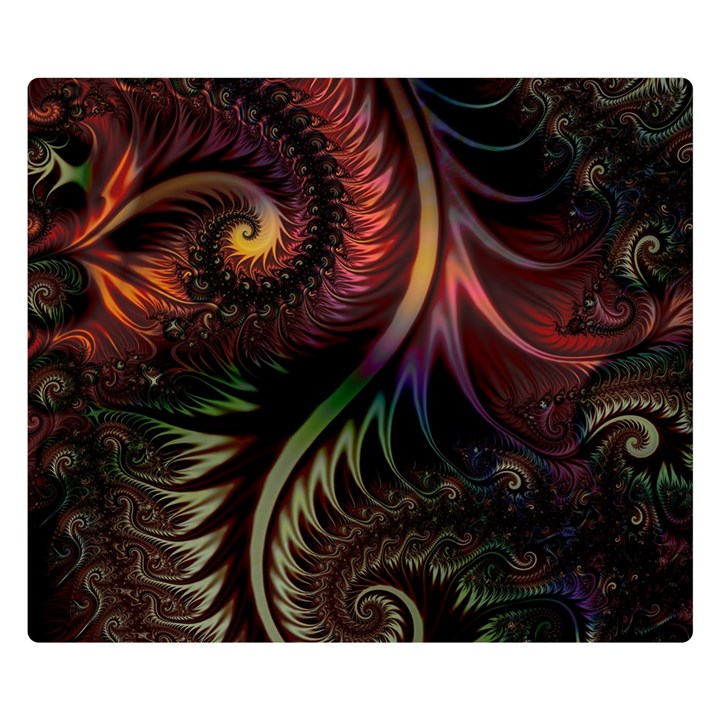 Gelb Fractal Two Sides Premium Plush Fleece Blanket (Kids Size)