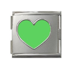 Grün Mega Link Heart Italian Charm (18mm)