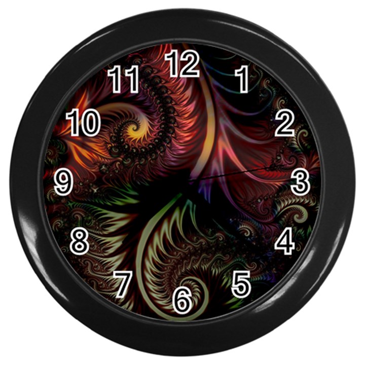 fractal Wall Clock (Black)