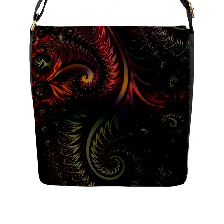 fractal Flap Closure Messenger Bag (L)